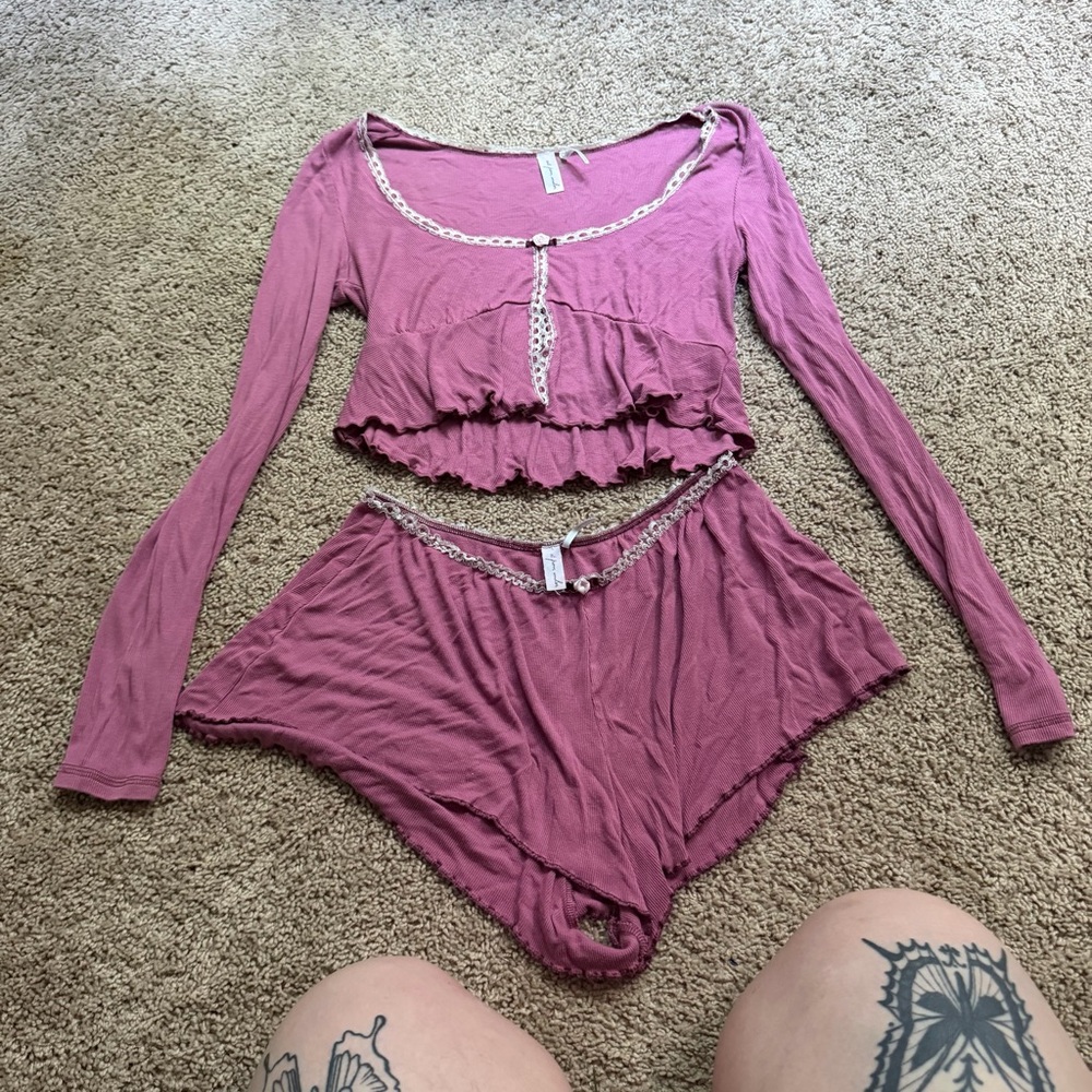 Urban outfitters pink lounge set